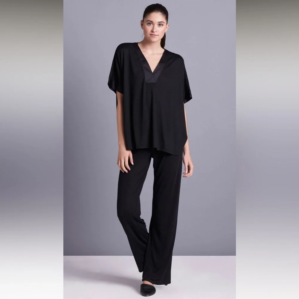 NEW NATORI CONGO DOLMAN KIMONO BLACK 2PC PJ SET - Picture 3 of 14